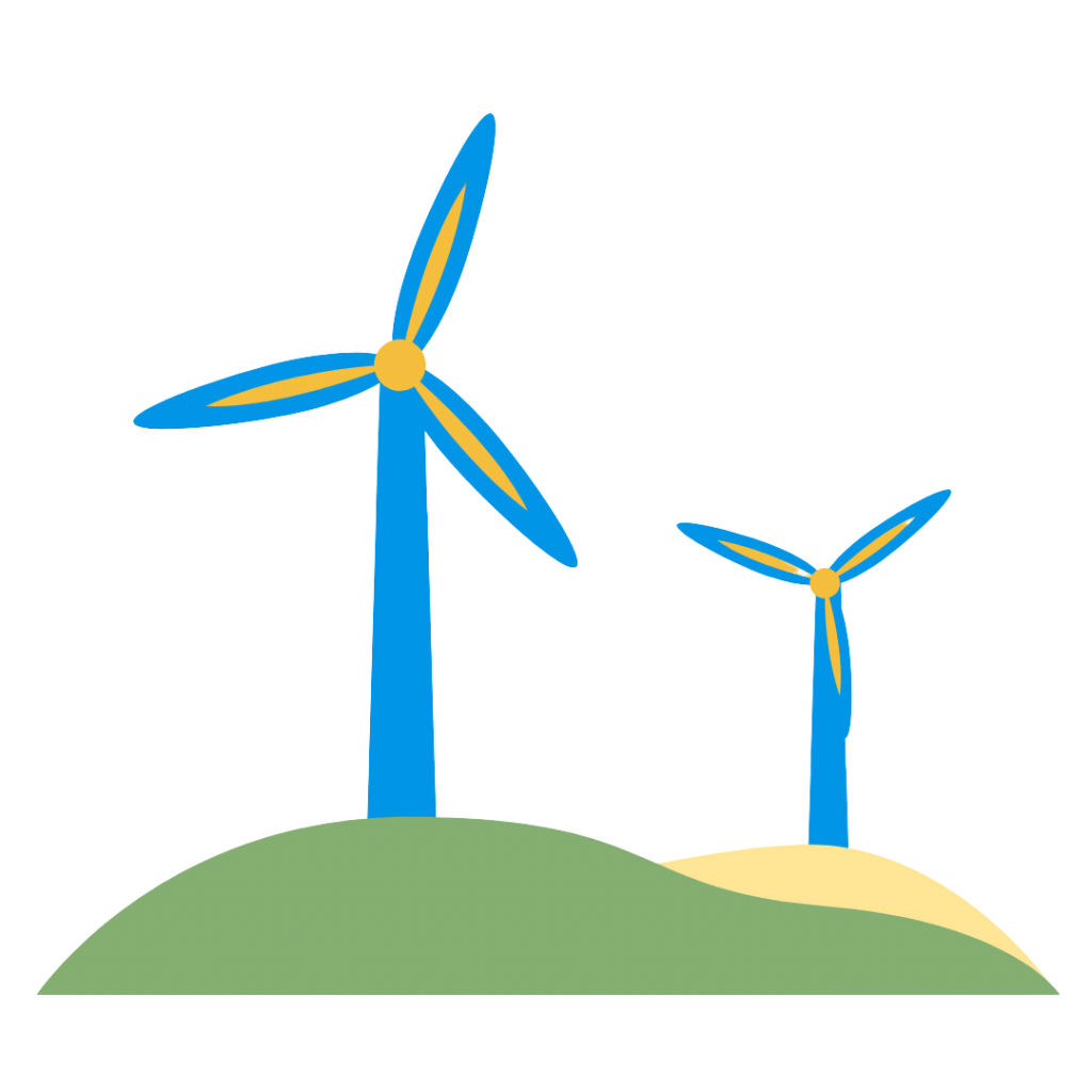 Windräder auf Wiese